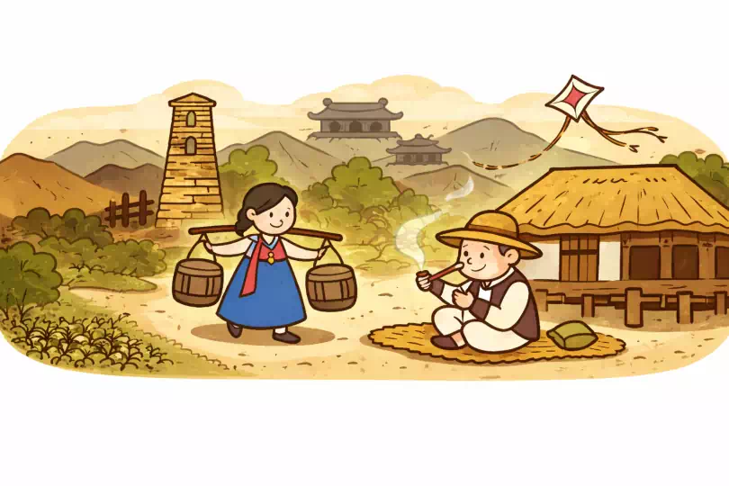 昔 kanji meaning and mnemonic illustration