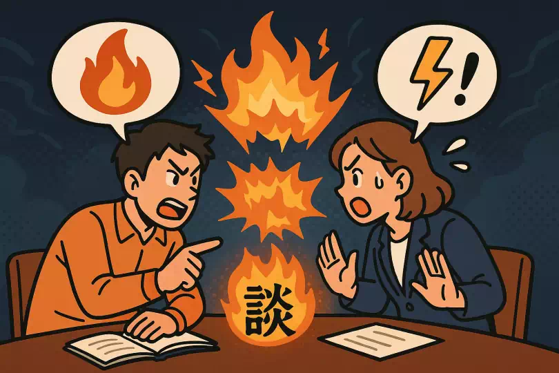 談 kanji meaning and mnemonic illustration