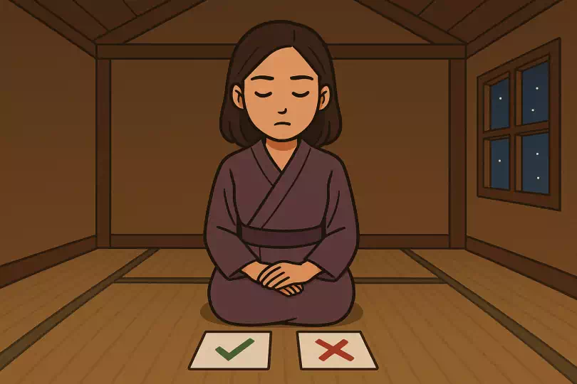 定 kanji meaning and mnemonic illustration