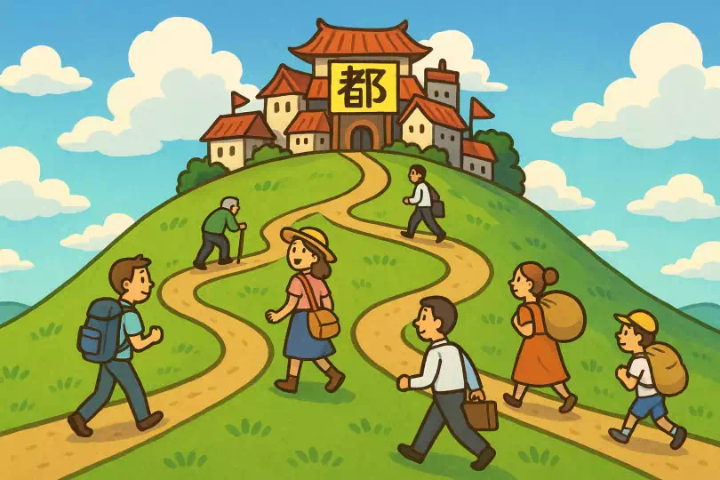 都 kanji meaning and mnemonic illustration