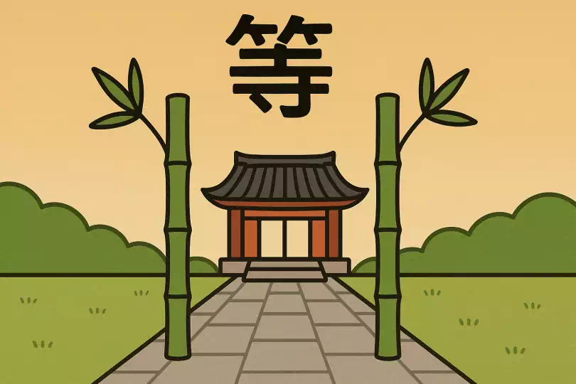 等 kanji meaning and mnemonic illustration