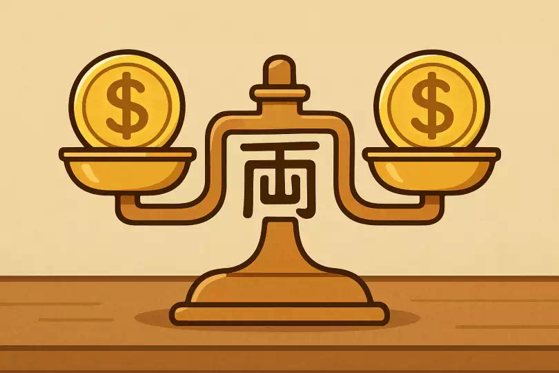 両 kanji meaning and mnemonic illustration